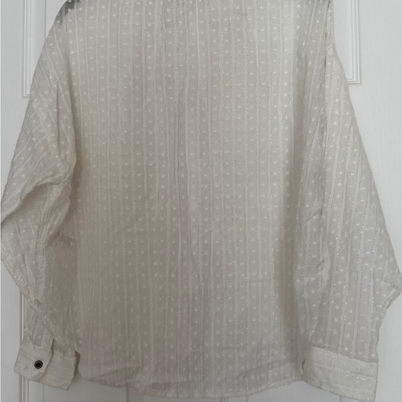 Pilcro the Tavi ivory Mandarin Collar Button Down Blouse - Picture 5 of 5